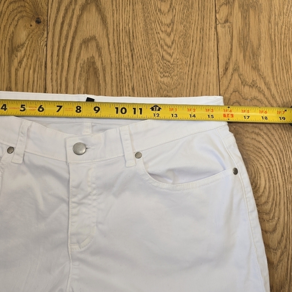 Eileen Fisher White Organic Cotton Denim Slim Jeans Size 8 - Picture 3 of 10